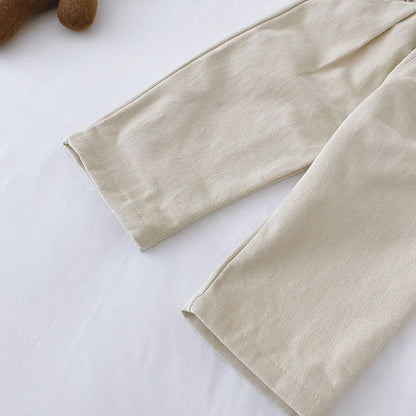 Solid Color Kids Pants - Elastic Waist Casual Trousers (1-6 Years)
