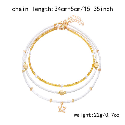 Bohemian Starfish Beach Necklace for Women | Pearl Beaded Choker | Summer | USA