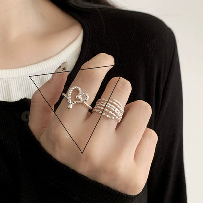 Sterling Silver Flower Lace Ring | CZ Adjustable Korean Fashion | Women | USA