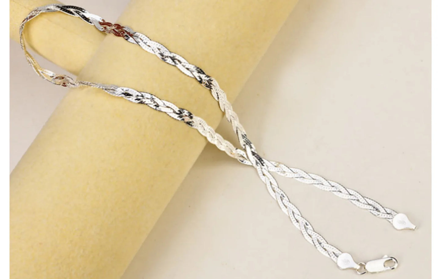 S925 Silver Necklace for Women Italian Craftsmanship Tri Color Silver Six Thread Woven Pure Collarbone Chain Fashion Jewelry