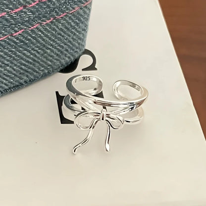 Sterling Silver Flower Lace Ring | CZ Adjustable Korean Fashion | Women | USA