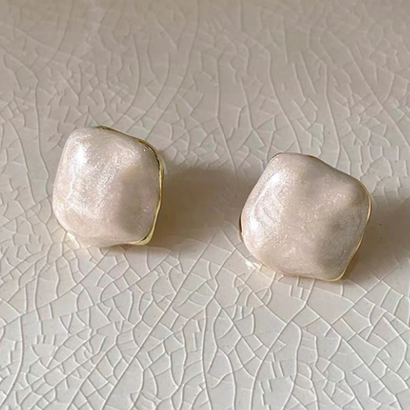 French Oil Painting Flower Earrings - Elegant Shell Vintage Wedding Gift
