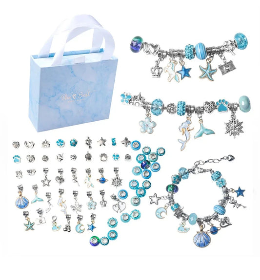 Girl DIY Handmade Beaded Jewelry Kit | Charm Bracelet Set | Craft Toy Gift | USA