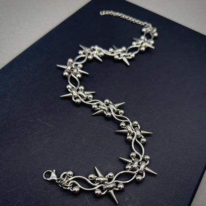 Handmade Punk Rock Spike Cross Choker | Double Layer Chain | Women Men |  Worldwide Shipping