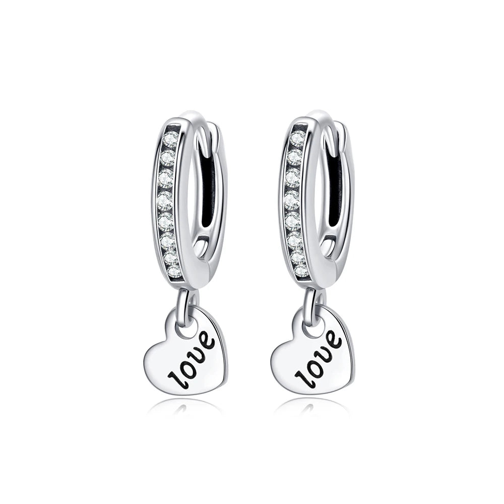 925 Sterling Silver Crystal Earrings - Rose Gold Crown Heart Bee Set