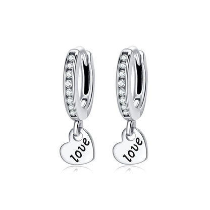 925 Sterling Silver Crystal Earrings - Rose Gold Crown Heart Bee Set
