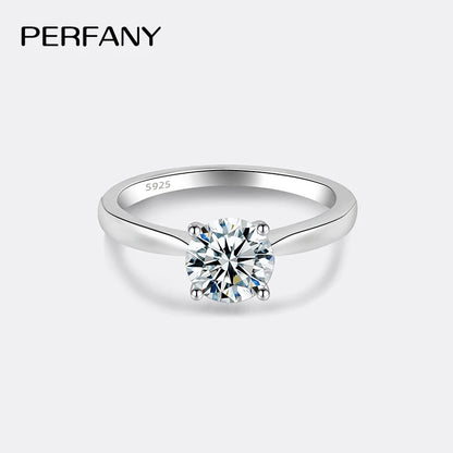 Moissanite Engagement Ring | 925 Sterling Silver | 0.5/1/2CT Options | USA