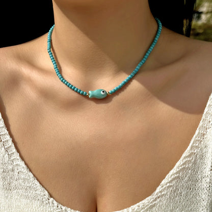 Bohemian Starfish Beach Necklace for Women | Pearl Beaded Choker | Summer | USA
