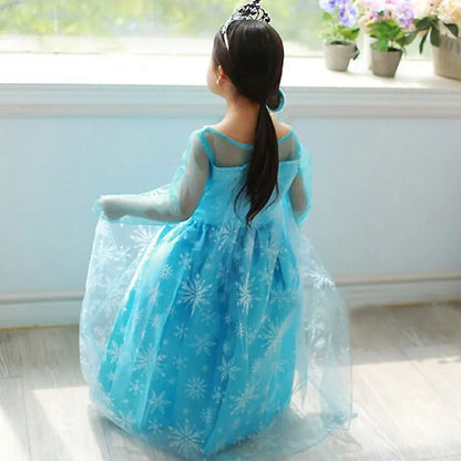 Girls Snow Queen Elsa Costume | Frozen Princess Dress 2025 | Carnival Party | USA