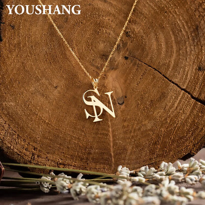 Personalized Couple's Initials Necklace | Stainless Steel Double Letter