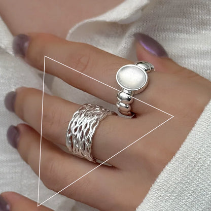 Sterling Silver Flower Lace Ring | CZ Adjustable Korean Fashion | Women | USA