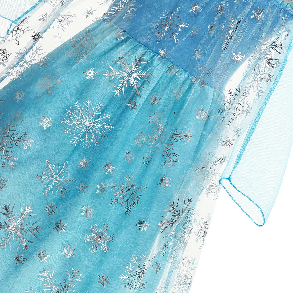 Girls Snow Queen Elsa Costume | Frozen Princess Dress 2025 | Carnival Party | USA