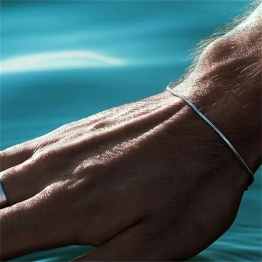 Square Snake Bone Chain Bracelet | Stainless Steel Hip Hop Style | USA Australia