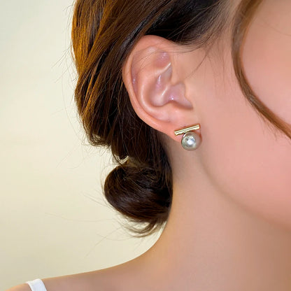 French Minimalist Grey Pearl Pendant Earrings - 2025 Fashion Jewelry