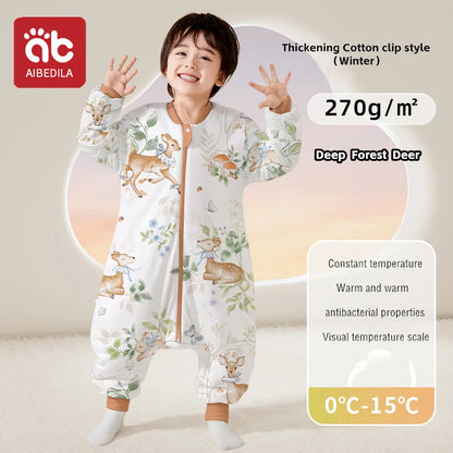 AIBEDILA Kids Onesie Boys Girls Long Sleeve Bamboo Cotton Pajamas Children Winter Cartoon Pyjama Baby Sleepwear Sleeping Bag