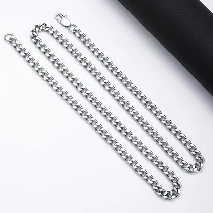 Punk Cuban Chain Necklace | Stainless Steel Curb Link Choker | Women Men | USA