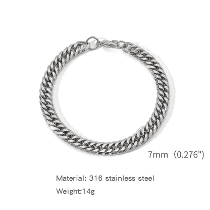 Stainless Steel NK Chain Bracelet | Silver Hip Hop Style | Women Men | USA