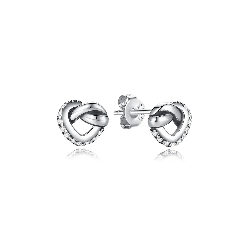925 Sterling Silver Crystal Earrings - Rose Gold Crown Heart Bee Set