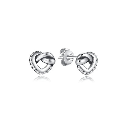 925 Sterling Silver Crystal Earrings - Rose Gold Crown Heart Bee Set