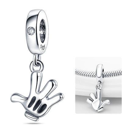 Cute Hand Pendant Charm Beads For Original 3mm 925 Silver Bracelet Necklace DIY Fine Jewellery Gifts Hot Sale