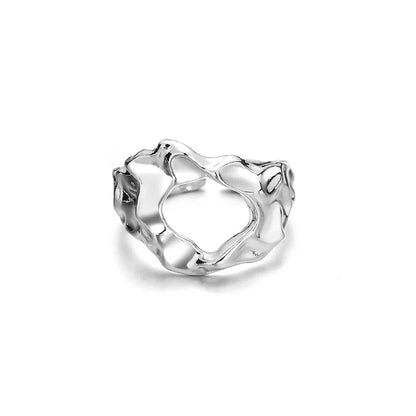 Sterling Silver Flower Bow Ring - Love Combination Adjustable Design