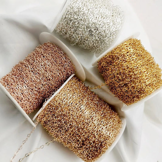 5Meters 1Meter 3mm Necklace Love Heart Chain Silver Gold Copper Link Chains Bracelet for Jewelry Making DIY Components Handmade