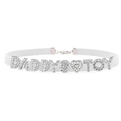 Fashion Rhinestone Letter DADDYS TOY Choker Necklace for Women Girls Korean Leather Collar Custom Personalized Sexy Neck Jewelry