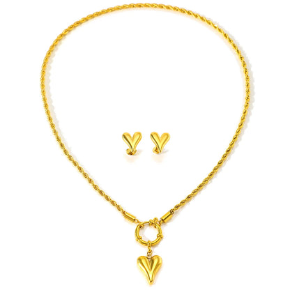 Stainless Steel Necklace Superior Feeling Delicate Twist Chain Chic Heart Pendant Gorgeous Necklace For Women Jewelry Handmade