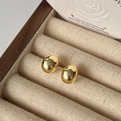 Punk Metal Big Ball Stud Earrings - Semicircle Geometric 2025 Fashion