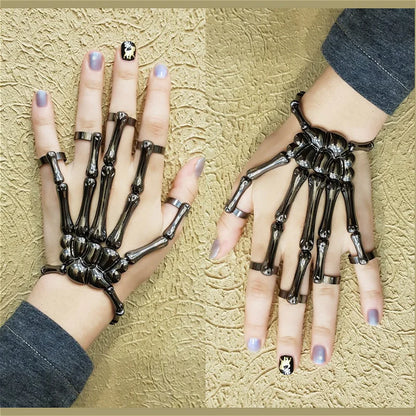 Skeleton Hand Bracelet | Gothic Punk Skull Adjustable Bangle | USA Australia