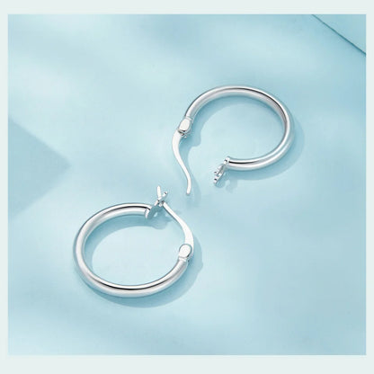 Classic Sterling Silver Hoop Earrings - Bold Hypoallergenic Hoops