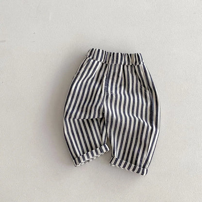 Solid Color Kids Pants - Elastic Waist Casual Trousers (1-6 Years)