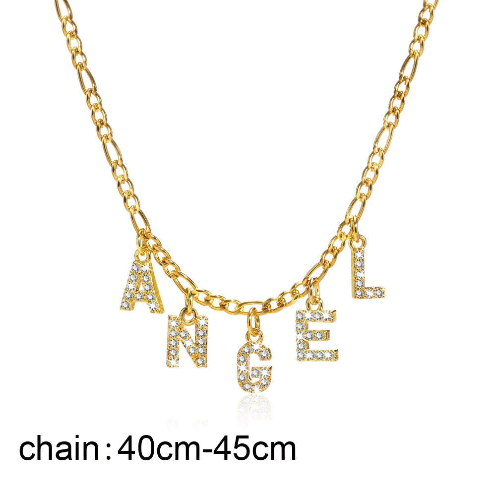 Personalized Initial Name Necklace | Stainless Steel Letter Pendant | USA