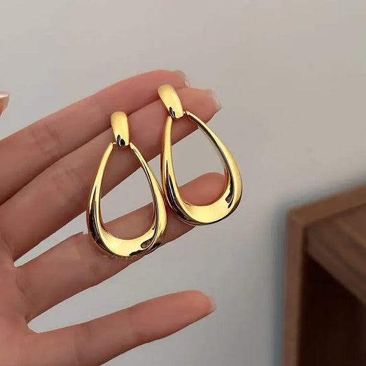 French Geometric Drop Earrings - Luxurious Daily Party Jewelry