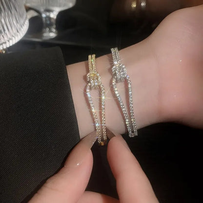 Full Zircon Cuff Bracelet | Gold Plated Copper Minimalist Bangle | USA Australia