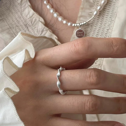 Sterling Silver Flower Bow Ring - Love Combination Adjustable Design