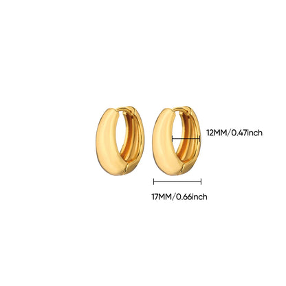 Classic Gold Hoop Earrings - Chunky Stainless Steel Minimalist