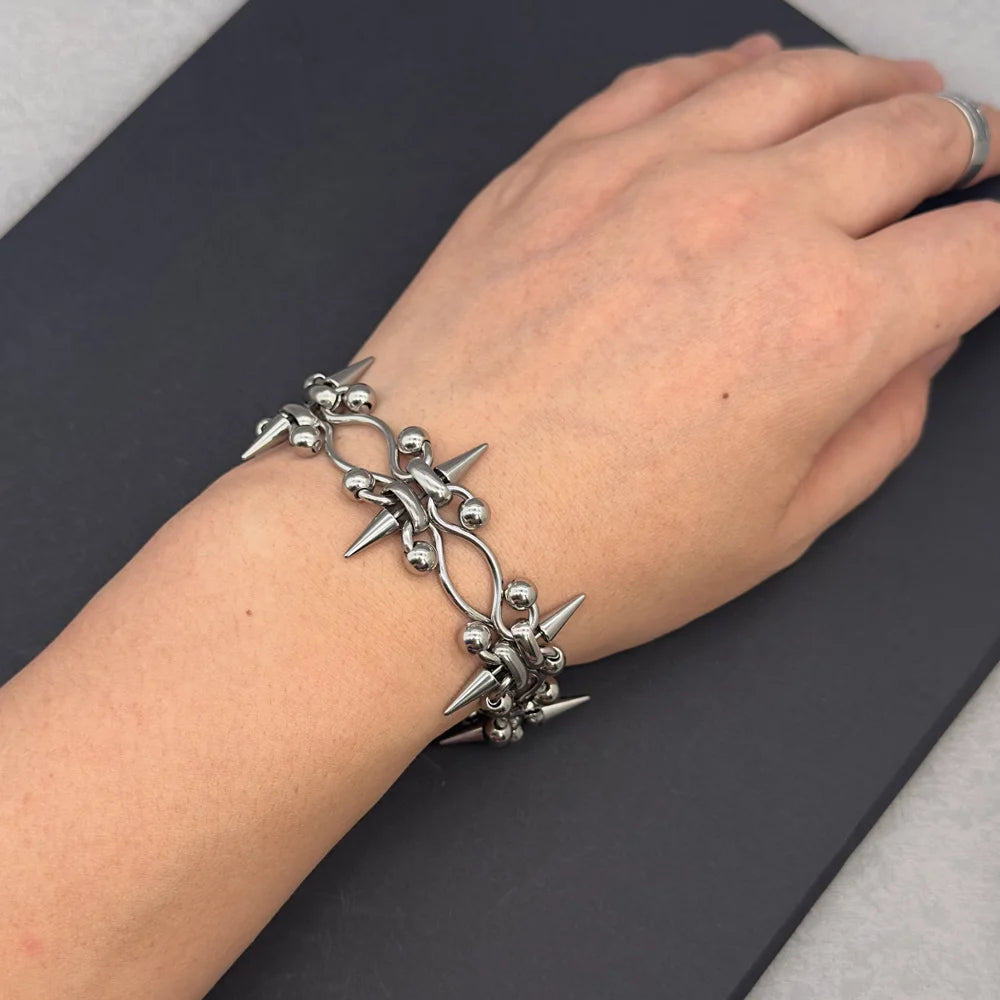 Handmade Punk Rock Spike Cross Choker | Double Layer Chain | Women Men |  Worldwide Shipping
