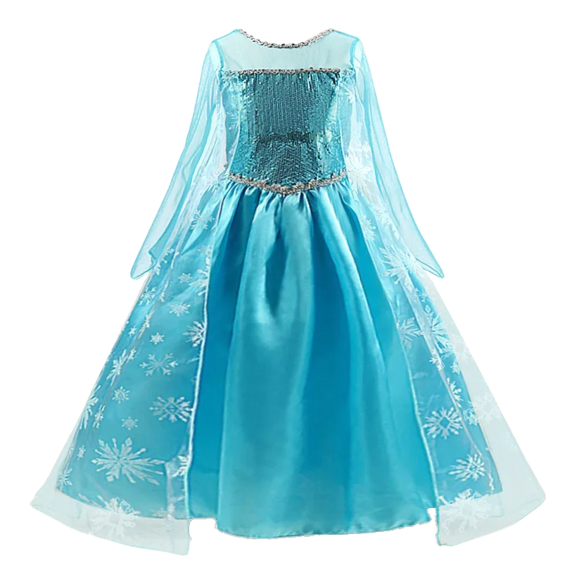 Girls Snow Queen Elsa Costume | Frozen Princess Dress 2025 | Carnival Party | USA