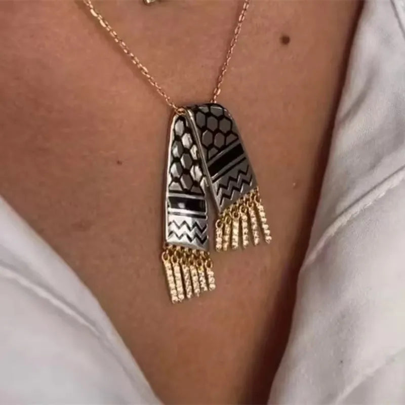 HNSP Palestine Scarf Necklace Pendant | Palestinian Accessories | Women | USA