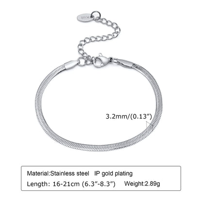 Stainless Steel Link Chain Bracelet | Silver Stackable Layered Set | USA