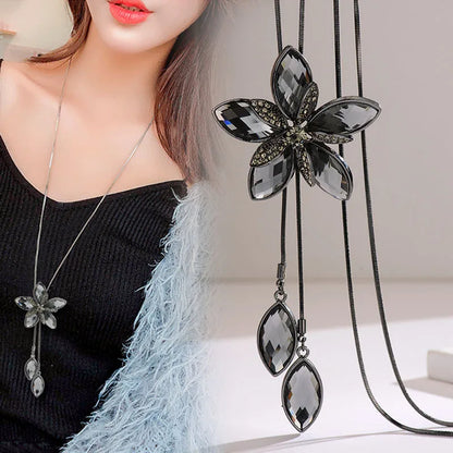 Vintage Crystal Sweater Chain 2025 | Water Drop Long Necklace | Wedding Party