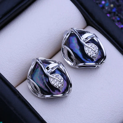 FENASY 925 Sterling Silver Jewelry Sets Big Baroque Natural Pearl Stud Earrings Custom Luxury Necklaces Rings For Women