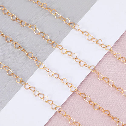 5Meters 1Meter 3mm Necklace Love Heart Chain Silver Gold Copper Link Chains Bracelet for Jewelry Making DIY Components Handmade