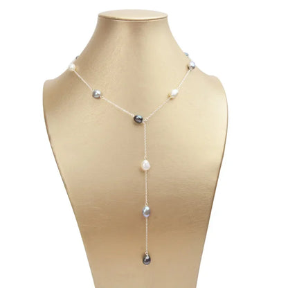 ASHIQI 925 Sterling Silver Baroque Pearl Necklace | Vintage Handmade | USA Australia