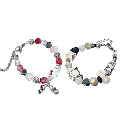 Hello Kitty Sanrio Bracelet | Cute Bell Beaded Charm | Women's Fashion | USA