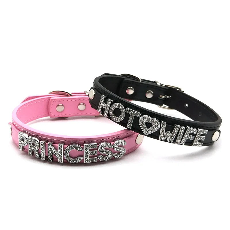 Sexy PU Leather Custom Name Choker | Personalized Collar Necklace | Women and Men