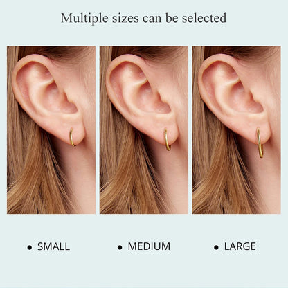 Minimalist Huggie Hoop Earrings - 18K Gold Plated Sterling Silver