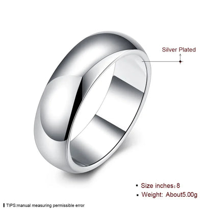 925 Sterling Silver Round Ring | Simple Smooth Band | Sizes 5-11 | USA Australia