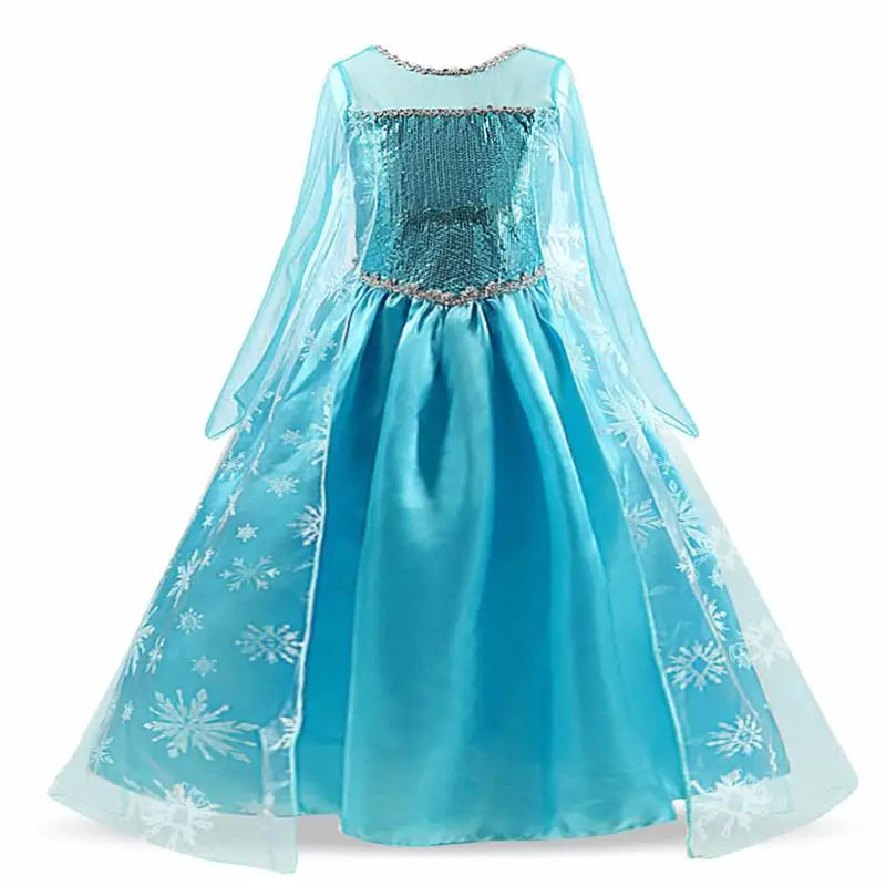 Girls Snow Queen Elsa Costume | Frozen Princess Dress 2025 | Carnival Party | USA